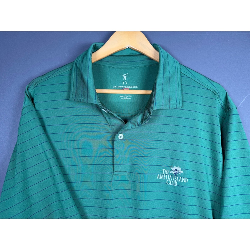 Fairway & Greene Mens XL Green Amelia Island Club Georgia Golf Polo Shirt